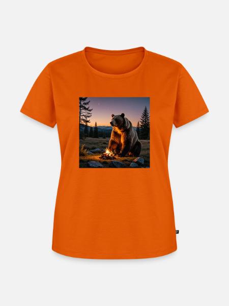 Bäriges Lagerfeuer - Frauen Premium Bio T-Shirt - Orange