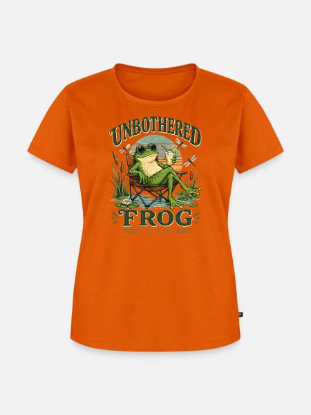 Lustiger Frosch Sommerurlaub trinken - Frauen Premium Bio T-Shirt - Orange 