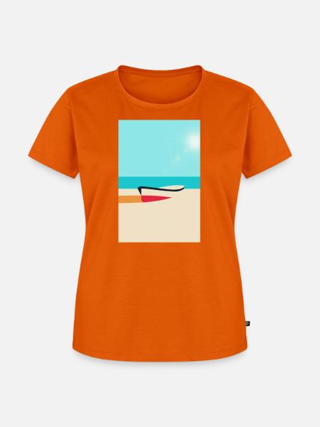 Boot am Strand – Sommer Sonne Meer - Frauen Premium Bio T-Shirt - Orange