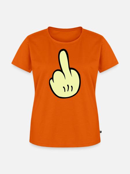 Mittelfinger Comic - Frauen Premium Bio T-Shirt - Orange