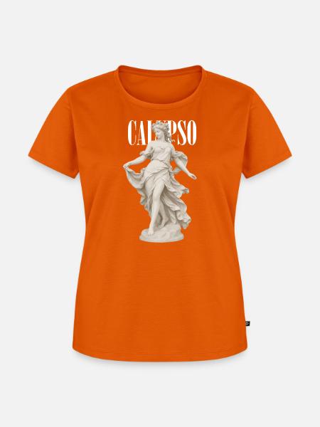 Calypso-Göttin in drapiertem Kleid - Frauen Premium Bio T-Shirt - Orange 