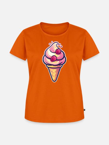 Eiscreme Grafik - Frauen Premium Bio T-Shirt - Orange 