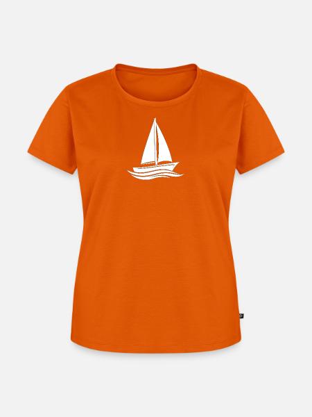 Segelboot - Frauen Premium Bio T-Shirt - Orange