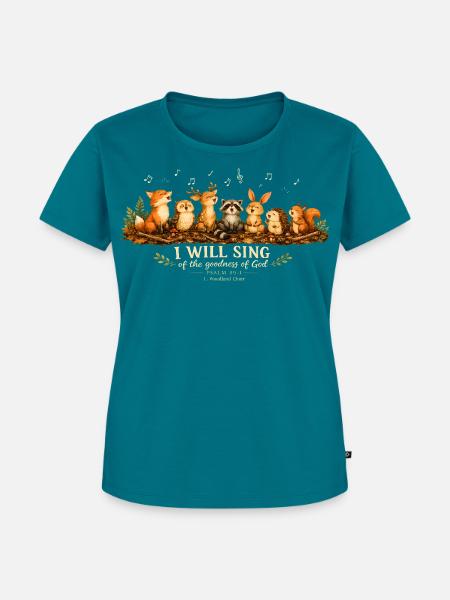 Psalm 89 Waldtiere - Frauen Premium Bio T-Shirt - Petrol