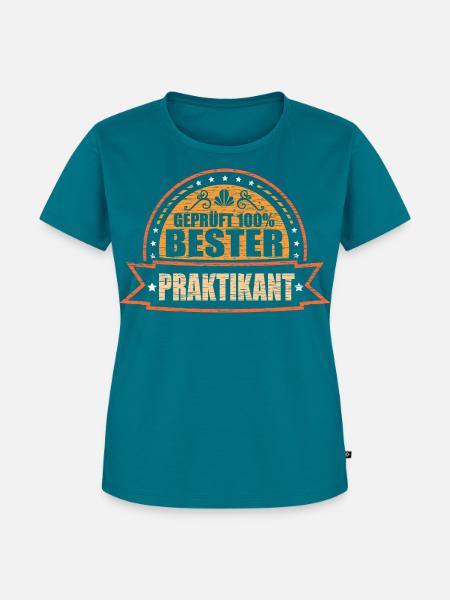 Geprüft 100% Bester Praktikant - Frauen Premium Bio T-Shirt - Petrol