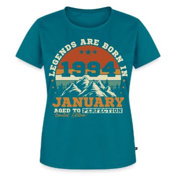 Januar 1994 Vintage-Retro-Geburtstagsgeschenk - Frauen Premium Bio T-Shirt - Petrol - Vorne - AI Model Female 172 dark (172cm)