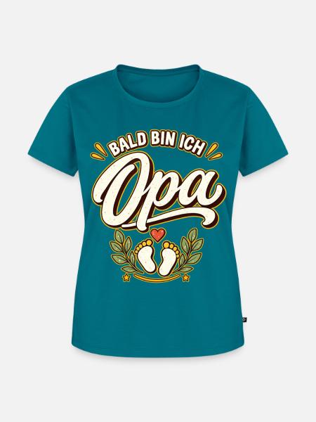 Bald bin ich Opa Schwangerschaftsankündigung - Frauen Premium Bio T-Shirt - Petrol