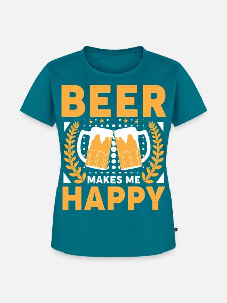 Bierfreude: Zwei Gläser stoßen - Frauen Premium Bio T-Shirt - Petrol