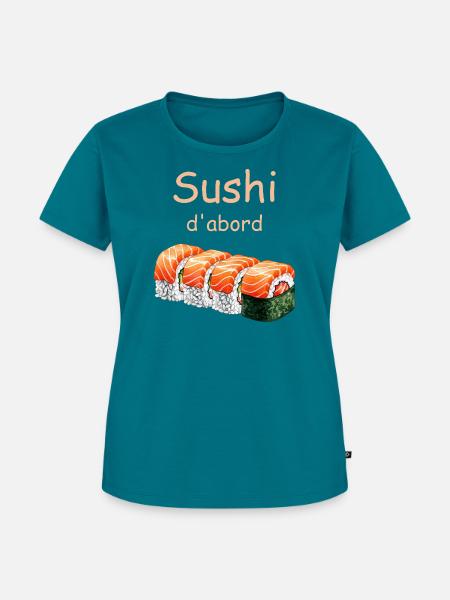 Sushi Erste Illustration - Frauen Premium Bio T-Shirt - Petrol