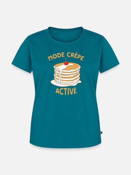 Aktiver Crêpe-Modus - Frauen Premium Bio T-Shirt - Petrol