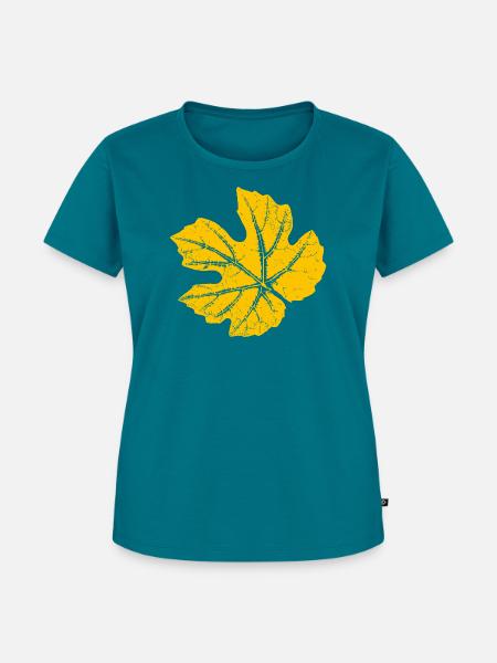 Weinblatt / Blatt Weinrebe - Botanisch - Frauen Premium Bio T-Shirt - Petrol