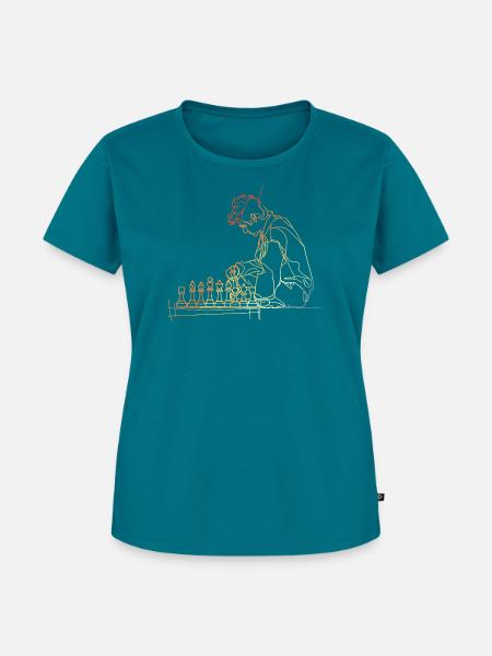 90er Schachspieler - Frauen Premium Bio T-Shirt - Petrol