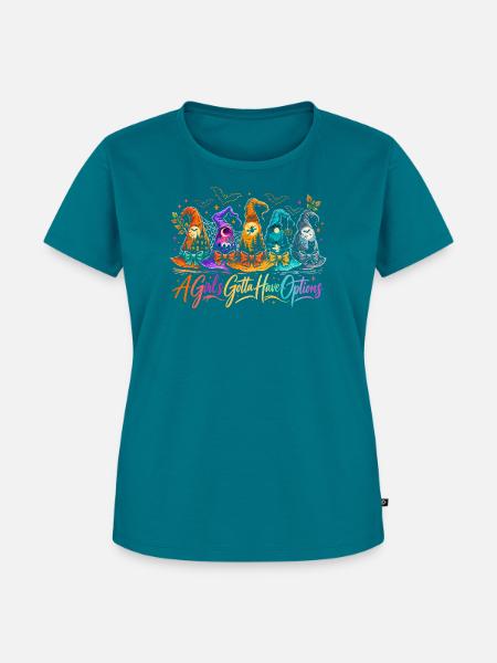 Bunte Hexenhut Halloween Optionen - Frauen Premium Bio T-Shirt - Petrol