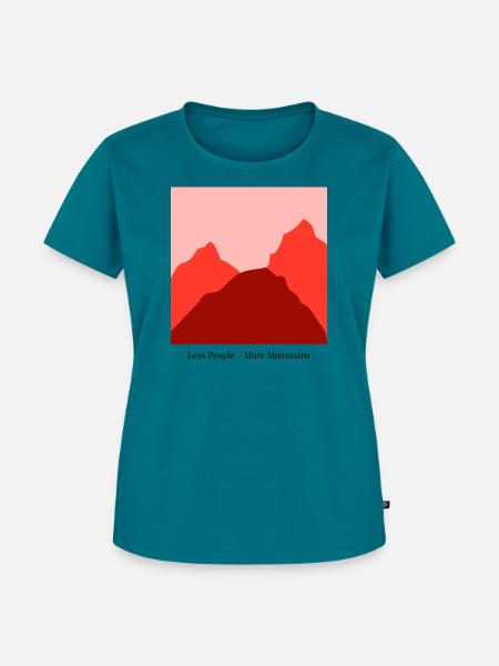 Rote Berglandschaft im Sonnenuntergang - Frauen Premium Bio T-Shirt - Petrol