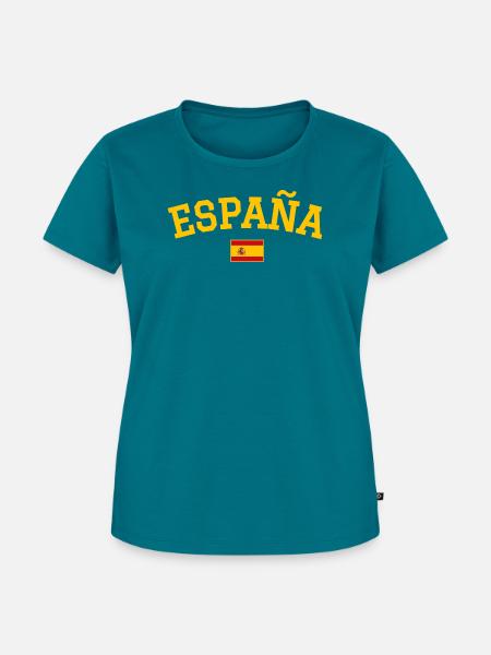 Spanien Flagge Design - Frauen Premium Bio T-Shirt - Petrol