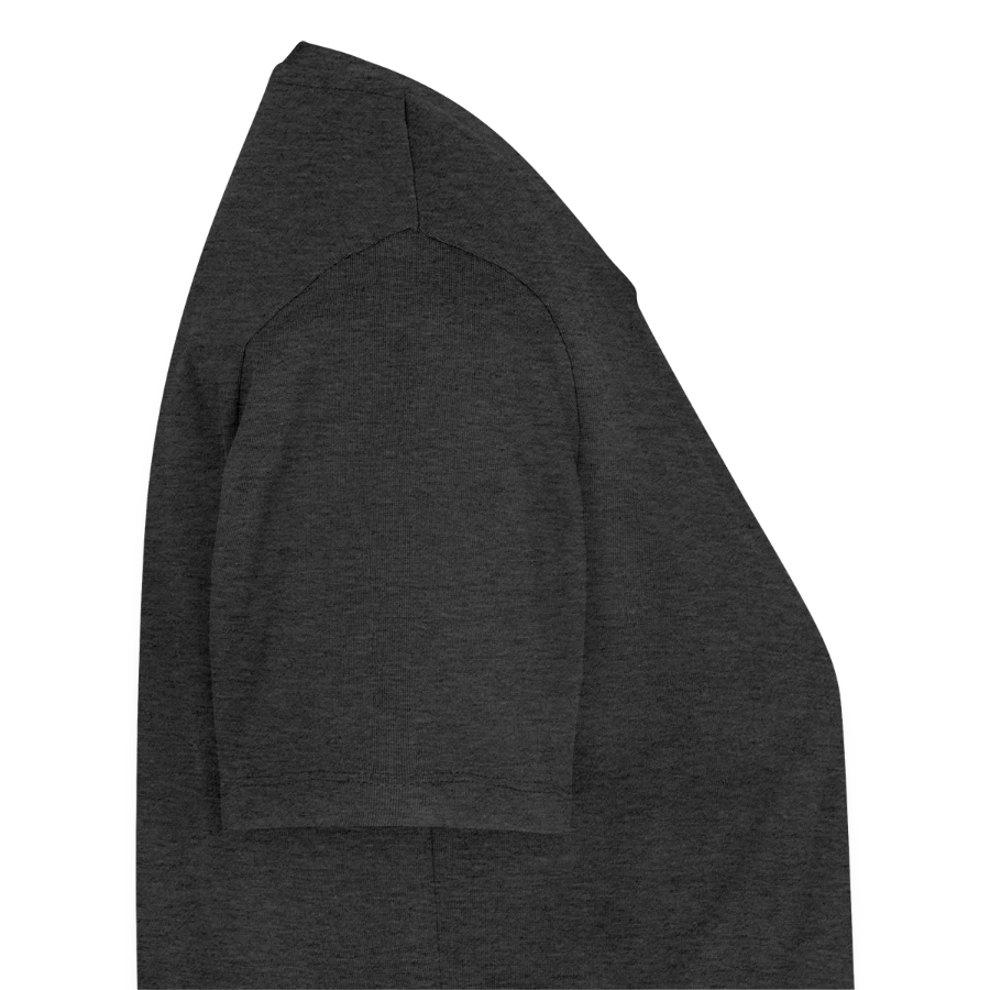Hollow Peak badge on a women's premium organic t-shirt, heather anthracite, right
