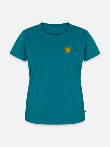 Sonne bestickt - Frauen Premium Bio T-Shirt - Petrol