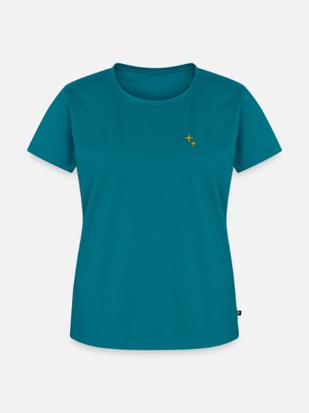 Sterne bestickt - Frauen Premium Bio T-Shirt - Petrol