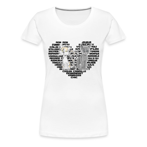 Cœur de chat noir - T-shirt Premium Femme