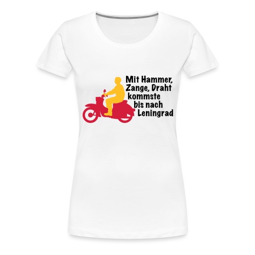 Schwalbe Spruch mit Mann - Frauen Premium T-Shirt