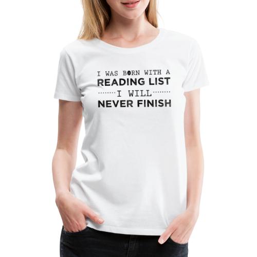 0193 Stos nieprzeczytanych książek | Czytaj | Czytelnik - Koszulka damska Premium