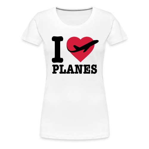 Jag älskar flygplan - svart - Premium-T-shirt dam