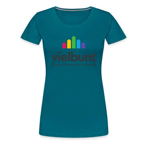 vielbunt Logo Schwarz mit Claim - Frauen Premium T-Shirt