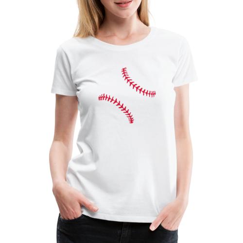 Realistic Baseball Seams - Women's Premium T-Shirt
