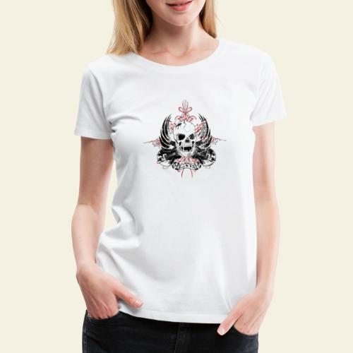 Grunge Rock N' Roll Skull - Dame premium T-shirt