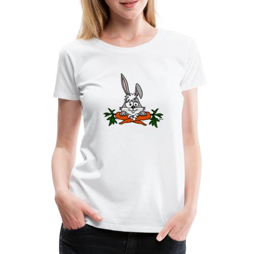 Lapin avec carottes, végétarien, végan - T-shirt Premium Femme