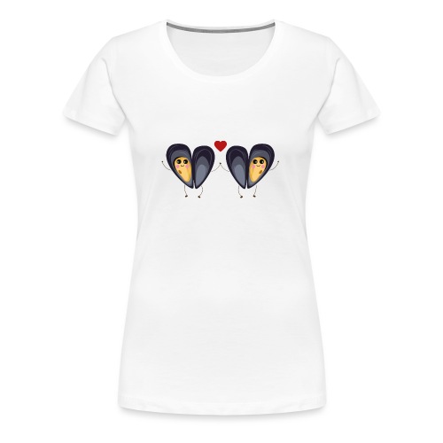 Les deux petites moules amoureuses - T-shirt Premium Femme
