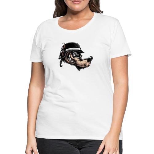 Wolf mit Helm - Frauen Premium T-Shirt