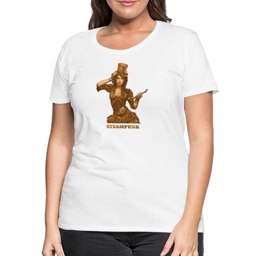 Steampunk Frau Zylinder - Frauen Premium T-Shirt