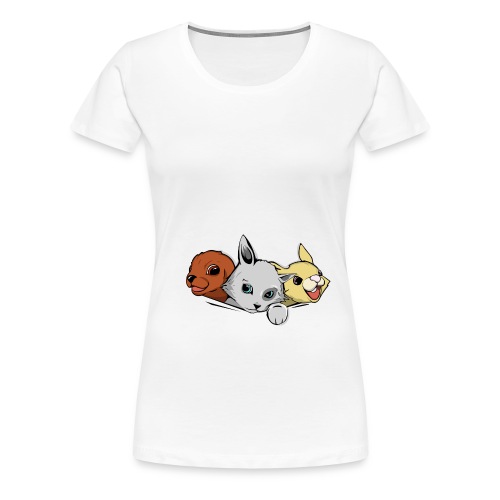 Un chaton un lapin un chiot - T-shirt Premium Femme