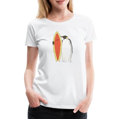 Ein Pinguin mit Surfboard - Frauen Premium T-Shirt