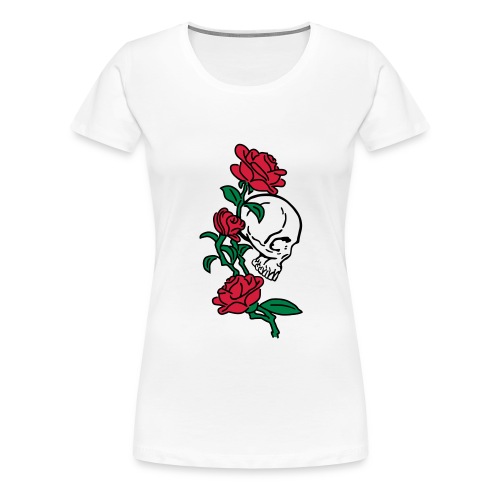 teschio e rose es123_2 - Maglietta Premium da donna