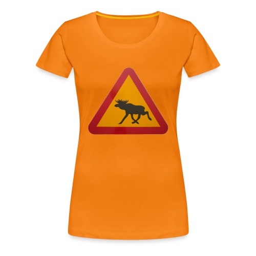 Warnschild Elch - Frauen Premium T-Shirt
