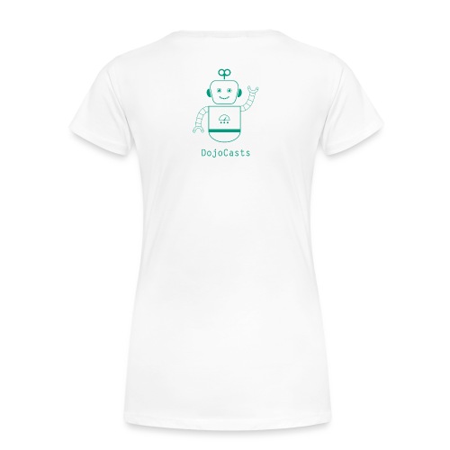 White with green dojocasts logo - Women's Premium T-Shirt