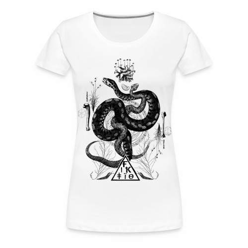 Fiktio käärmeprintti musta - Naisten premium t-paita