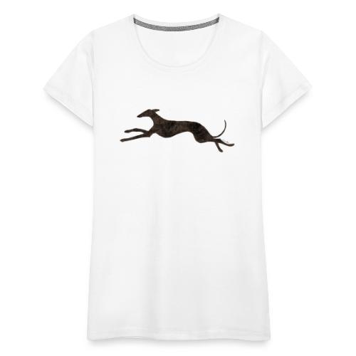 Dunkler rennender Windhund - Frauen Premium T-Shirt