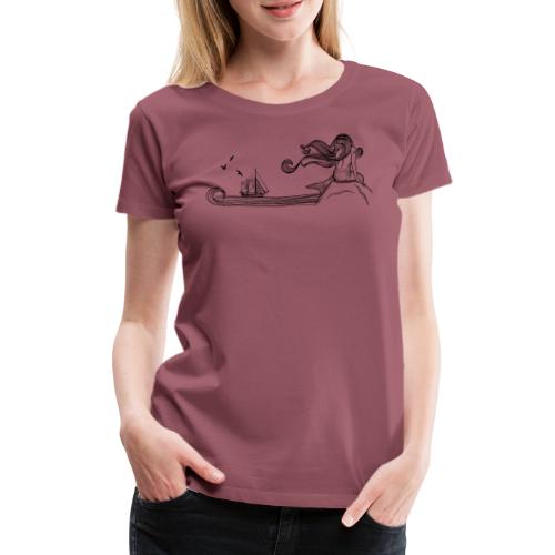 Meerjungfrau und Schiff - Frauen Premium T-Shirt