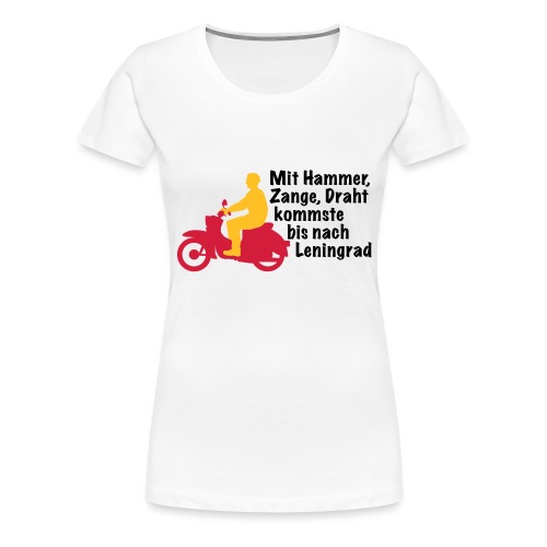 Schwalbe Spruch mit Mann - Frauen Premium T-Shirt