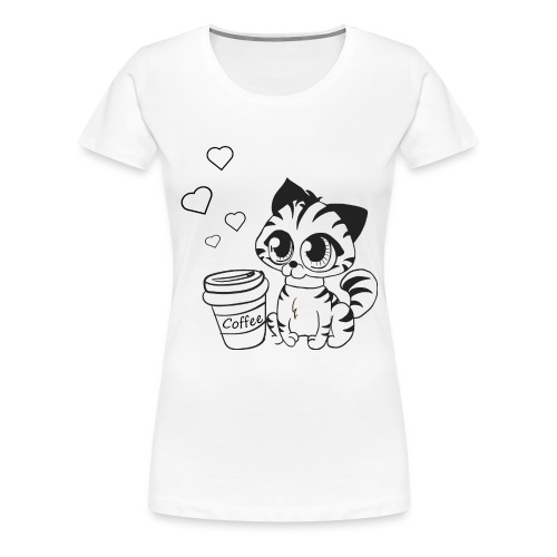 Coffee Katze - Frauen Premium T-Shirt