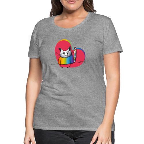 Valentines Day: Cat in Love - Frauen Premium T-Shirt