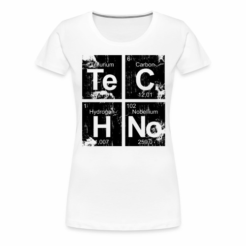 Dark Techno Elemente Black & White Paranoid Rave - Frauen Premium T-Shirt