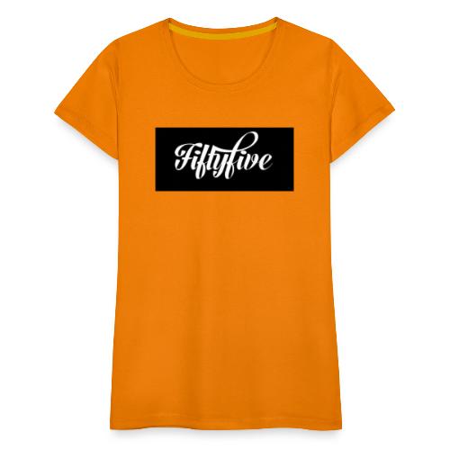 Fiftyfive -teksti valkosita mustalla - Naisten premium t-paita