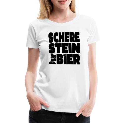Schere Stein Paar Bier - Frauen Premium T-Shirt
