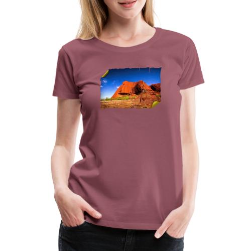 Australien: Roter Felsen auf Schatzkarte - Frauen Premium T-Shirt