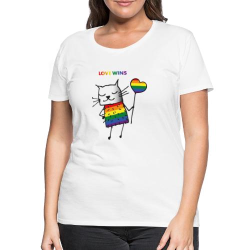 Love Wins - Pride Cat - Frauen Premium T-Shirt