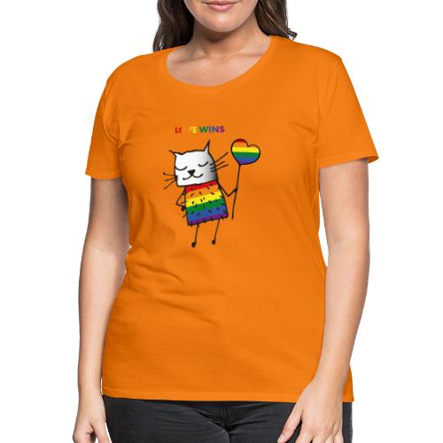 Love Wins - Pride Cat - Frauen Premium T-Shirt